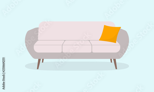 Sofa or Couch icon. Furniture for lounge or living room. Vector illustration.