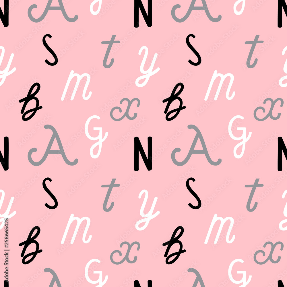 Seamless pattern with decorate letters. Seamless pattern with decorate letters.