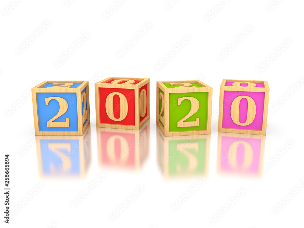 New Year 2020 Creative Design Concept - 3D Rendered Image New Year 2020 Creative Design Concept - 3D Rendered Image