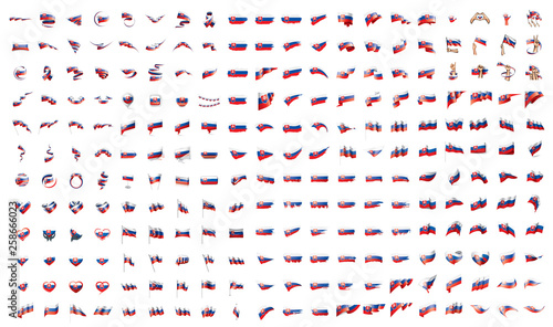 Canvas Print very big collection of vector flags of the Slovakia