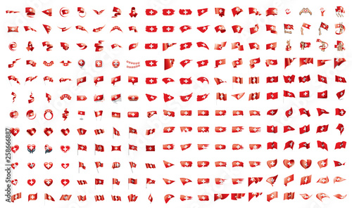 very big collection of vector flags of the Switzerland