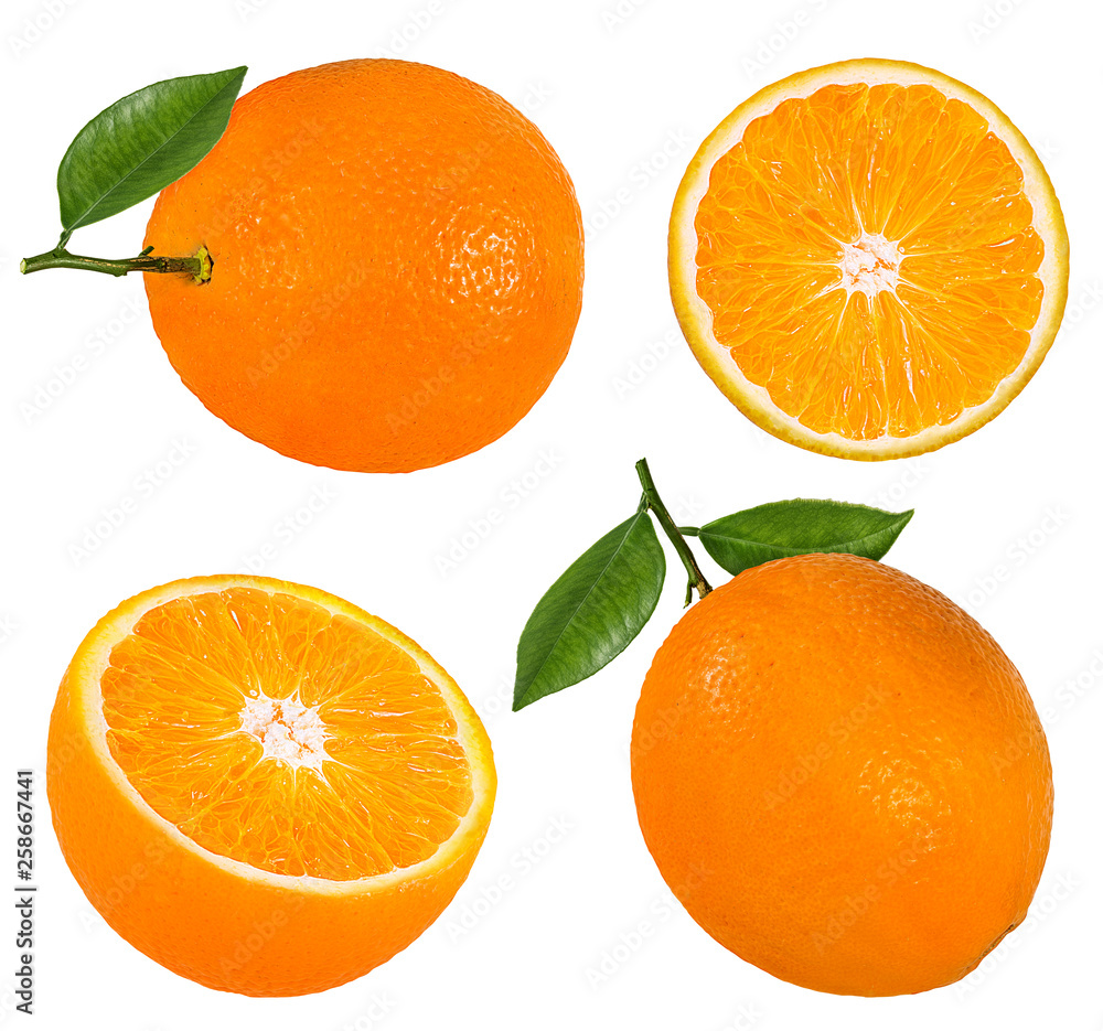 Green orange leaf isolated on white background with clipping path Green orange leaf isolated on white background with clipping path