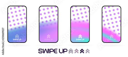 swipe up  template with abstract backdrop vector