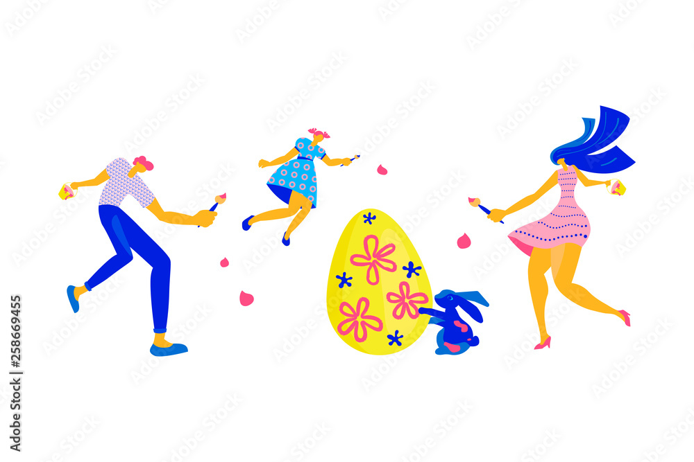 Happy Easter Horizontal greeting banner. Happy Easter Horizontal greeting banner.