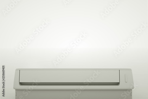 Bottom view of the modern air conditioner. 3d illustration