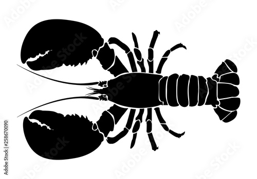 Lobster Silhouette Icon on White Background. Vector - Vector