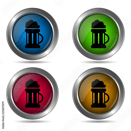 Beer icon. Set of round color icons.