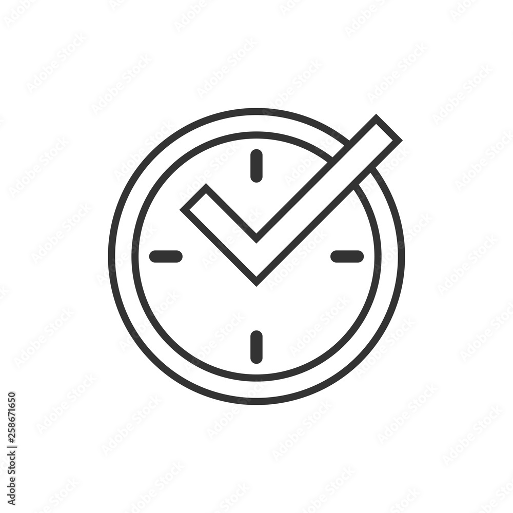 Real time icon in flat style. Clock vector illustration on white isolated background. Watch business concept. Real time icon in flat style. Clock vector illustration on white isolated background. Watch business concept.