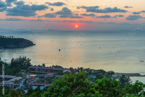 Sunset at Phangan island Thailand.