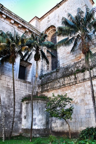 Exterior facade of Santa Maria de Belem church in Lisbon photo