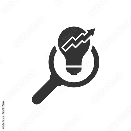 Insight icon in flat style. Bulb vector illustration on white isolated background. Idea business concept.