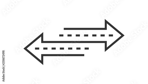 Reverse arrow sign icon in flat style. Refresh vector illustration on white isolated background. Reload business concept.