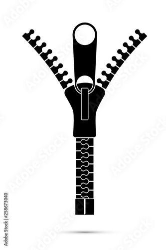 Clothing fastener vertical flat vector icon
