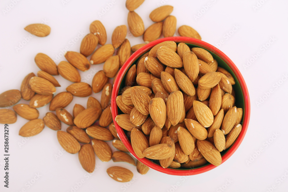 Almond at white background Almond at white background