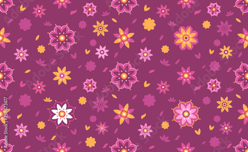 Lotus Flower Seamless Pattern Background