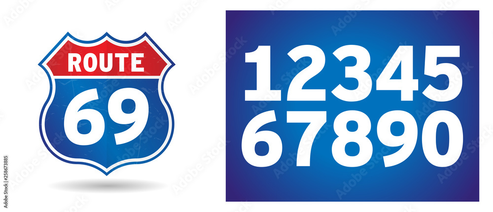 US Route shield with numbers separated