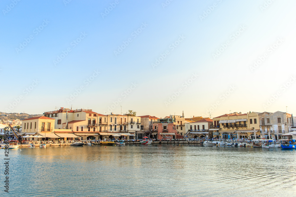 The old venetian port in Rethymno, Crete island, Greece