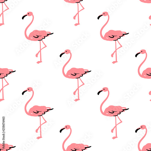Flamingo seamless pattern background.
