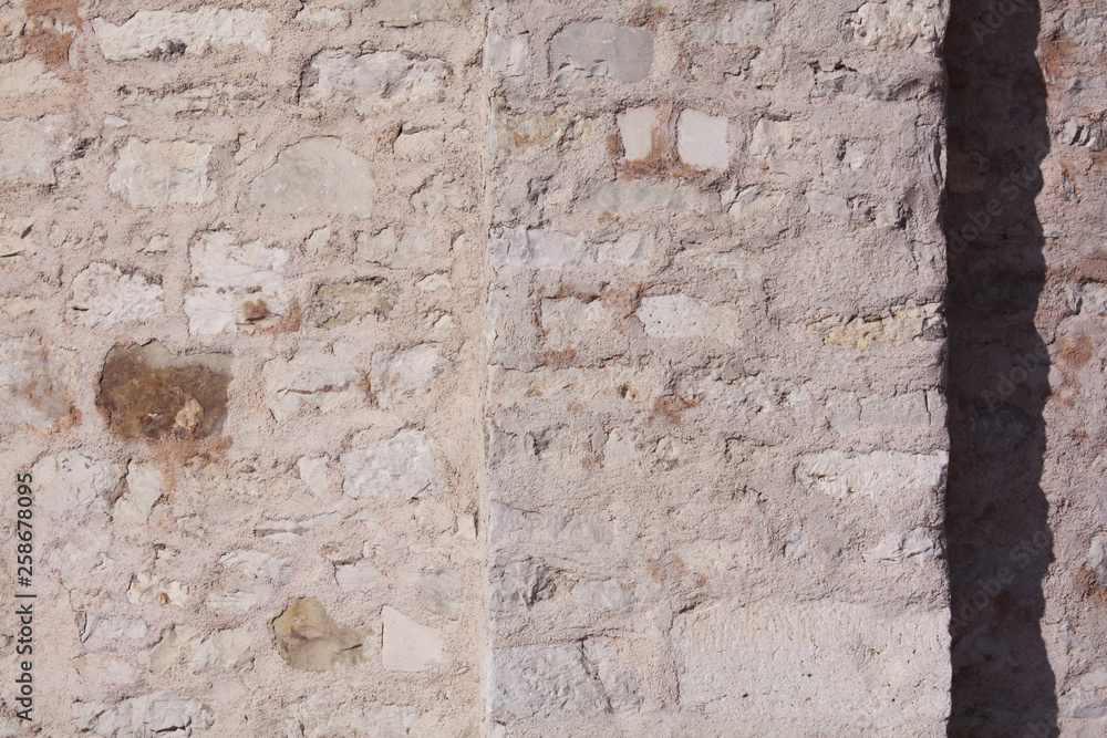 Wall of the Church of St. Donat. Zadar Croatia. Background texture wall.