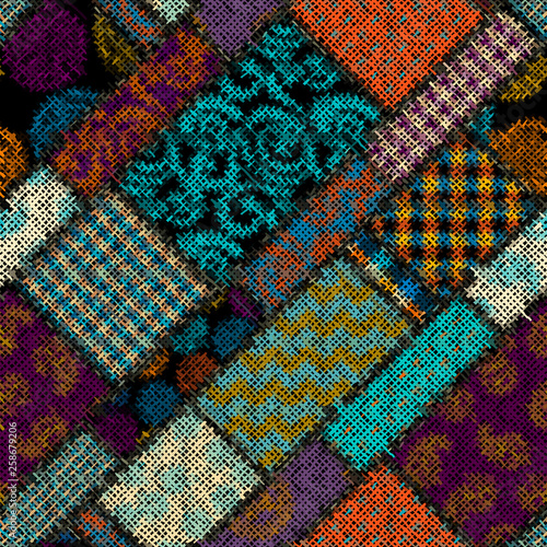 Imitation of a texture of rough canvas. Seamless pattern.