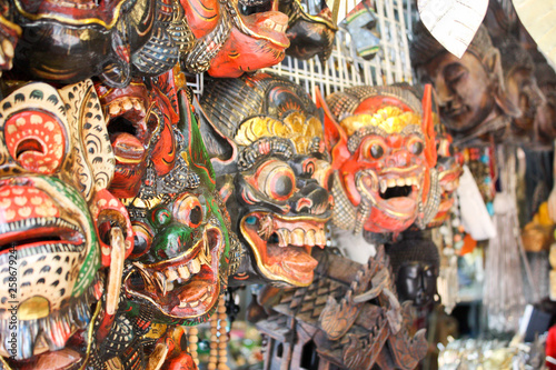 Ramayana giant mask,souvenirs around the temple