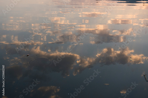 Clouds reflec on water