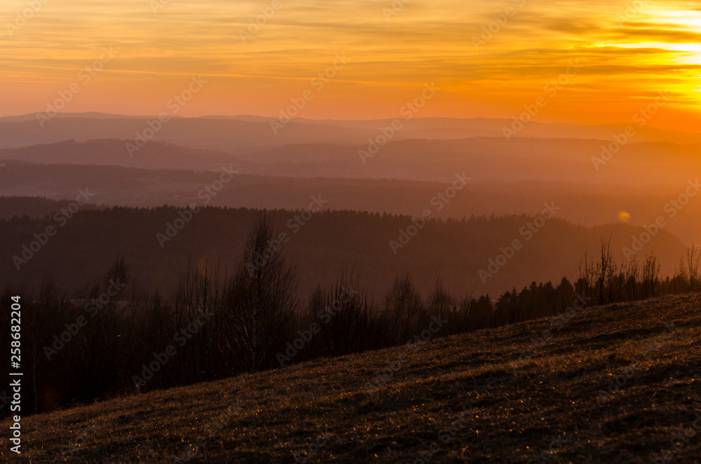 Obraz premium Zachód słońca Bieszczady 