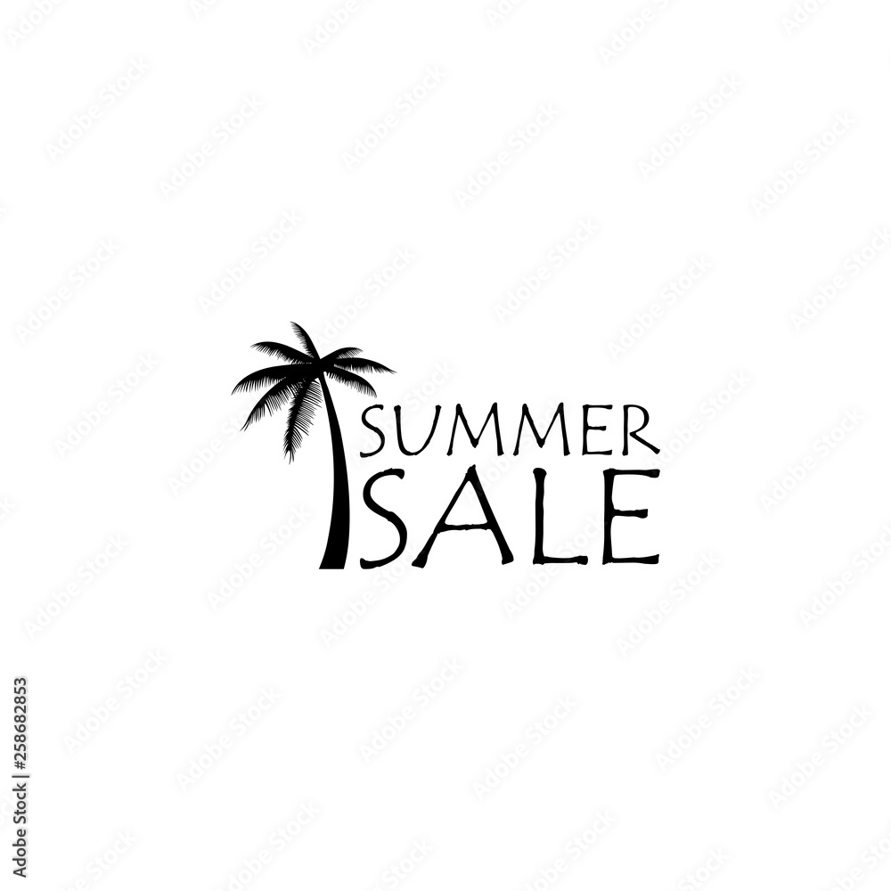Summer sale icon on white background