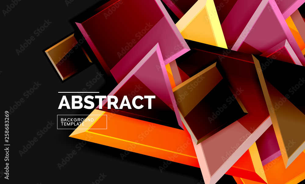 Squares and triangles geometrical background Squares and triangles geometrical background