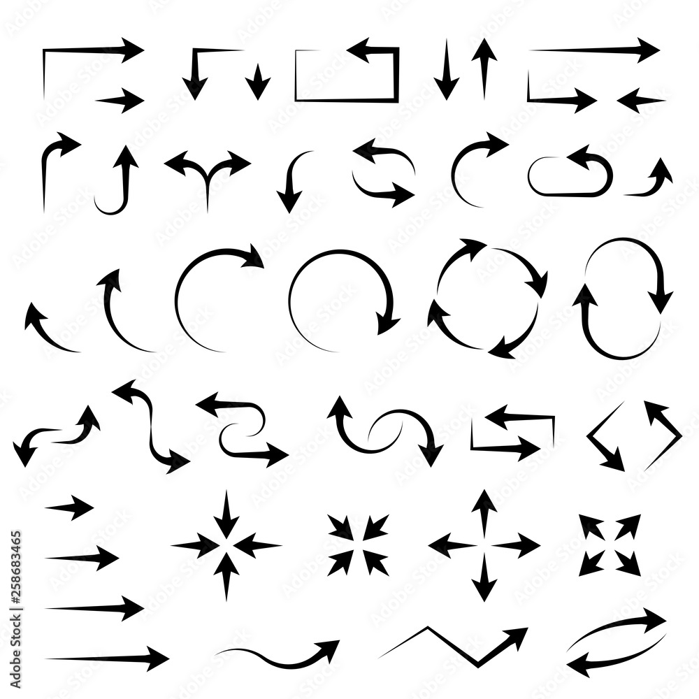 Naklejka premium Arrows. Black filigree icons