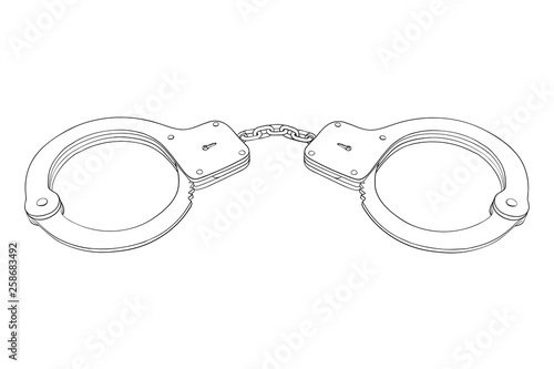 Handcuffs. Hand drawn sketch