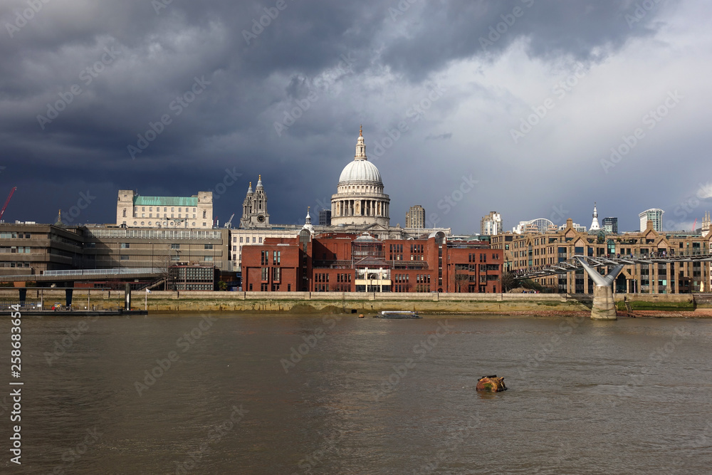Photo from famous Saint Paul Cathedral after a storm, London, United Kingdom