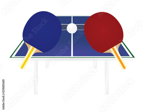 Blue table tennis field. vector illustration