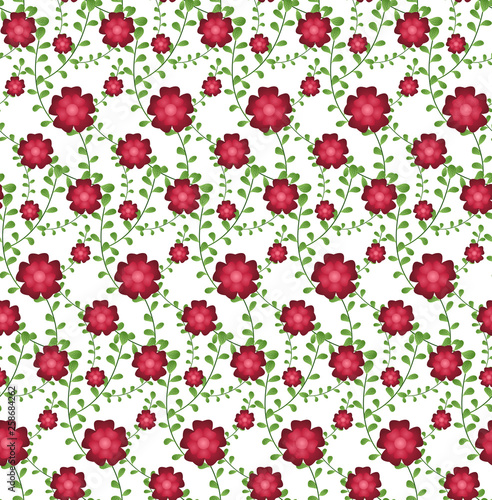 seamless pattern of flowers on a white background