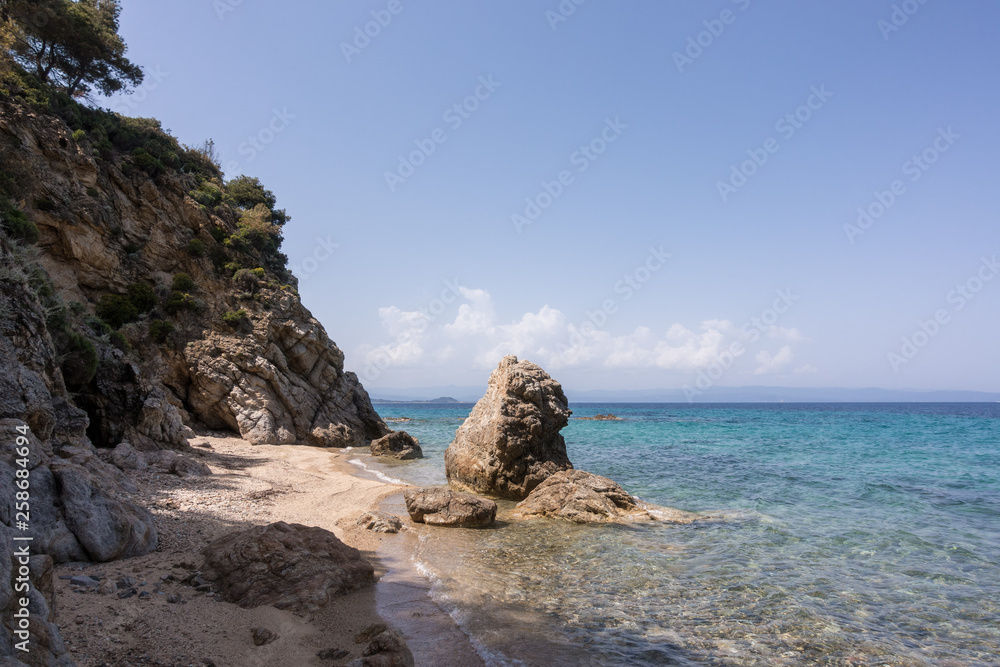 Amazing scenery by the sea in Sithonia, Chalkidiki, Greece