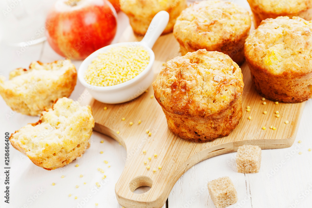 Fototapeta premium Millet muffins with apple