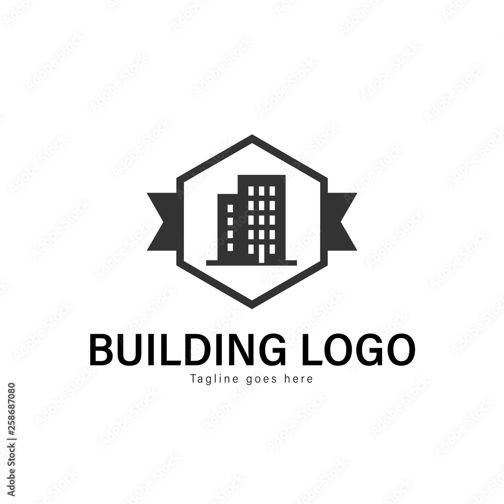 Building logo template design. Building logo with modern frame vector design