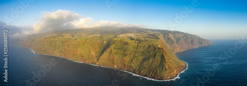 Aerial panorama view on Ponta do Pargo on Madeira island, portugal. photo