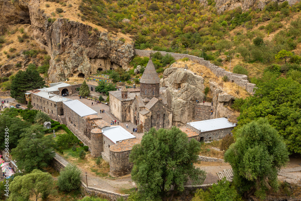 Geghard Monastery in Armenia, top view