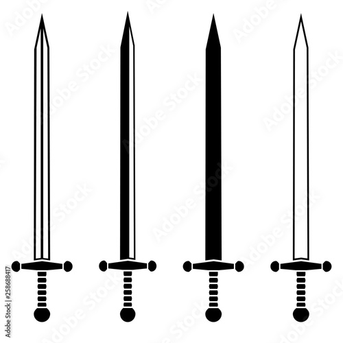 Set of knight swords