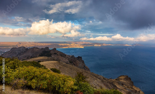 View of Cape Chameleon at sunset, Crimea