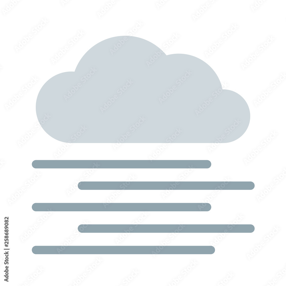 Weather forecast colorful icon. Flat fog symbol isolated on white background. Vector illustration EPS10.