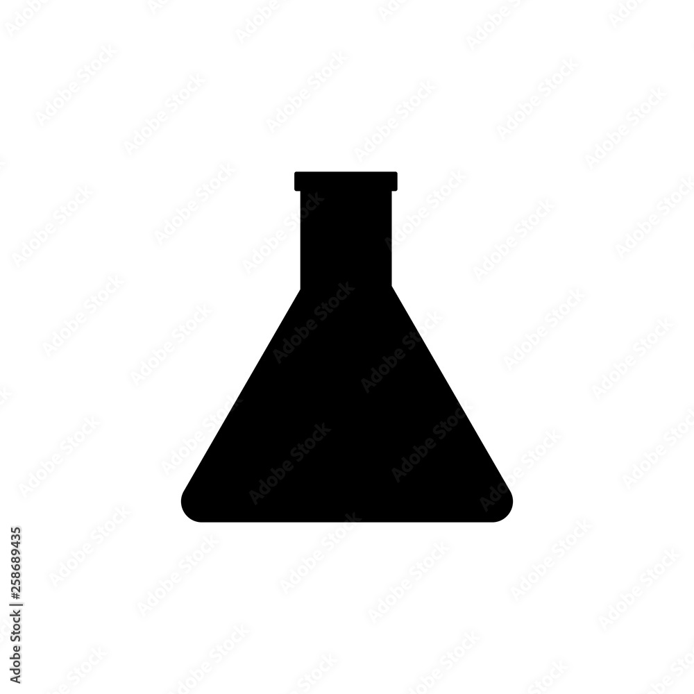 Test tube black and white vector icon Test tube black and white vector icon