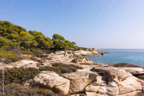 Amazing scenery by the sea in Diaporos island, Sithonia, Chalkidiki, Greece