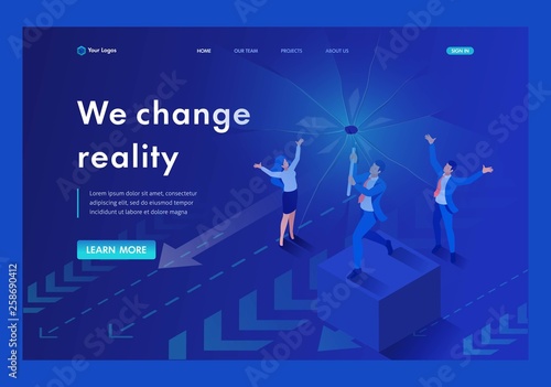 Isometric We Change Reality Modern Business