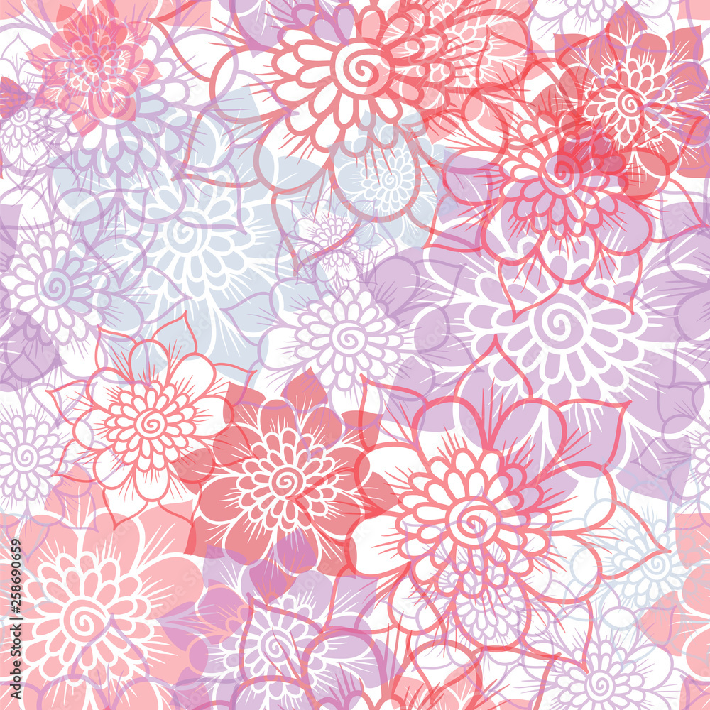 Floral background. Botanical print. Flower pattern.