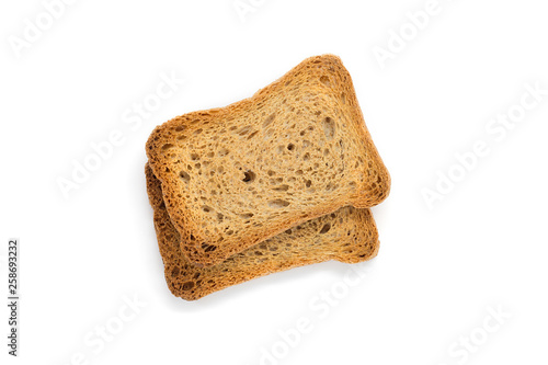 slices of toast bread isolated on white background