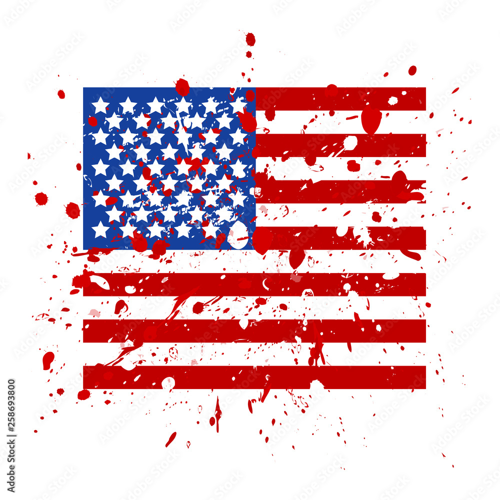 Grunge USA flag. American flag with grunge texture. Vector flag of USA. Grunge USA flag. American flag with grunge texture. Vector flag of USA.