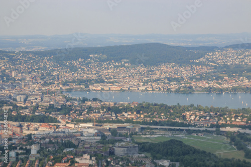 Panorama view of historic Zurich city center with lake, canton of Zurich © TravelFlow