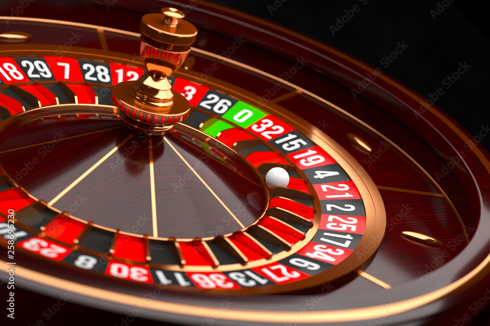 Luxury Casino roulette wheel on black background. Casino theme. Close-up wooden Casino roulette with a ball. Poker game table. 3d rendering illustration. Luxury Casino roulette wheel on black background. Casino theme. Close-up wooden Casino roulette with a ball. Poker game table. 3d rendering illustration.